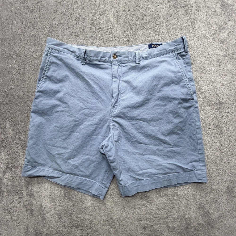 Polo Ralph Lauren Shorts Mens 40 Blue Chino Stretch Pockets 9 Inseam Classic Fit